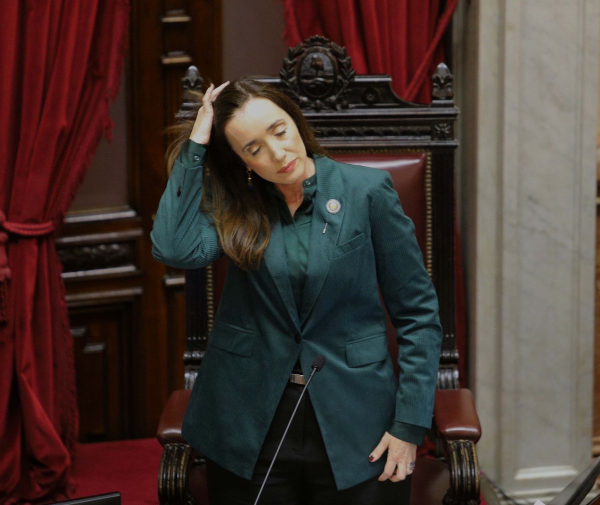 Cansada. La vicepresidenta Victoria Villarruel convocó a sesión especial para tratar el aumento de los senadores nacionales. Cansada. La vicepresidenta Victoria Villarruel convocó a sesión especial para tratar el aumento de los senadores nacionales.