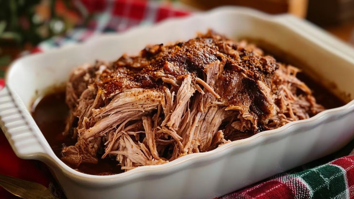 Bondiola desmechada al horno.