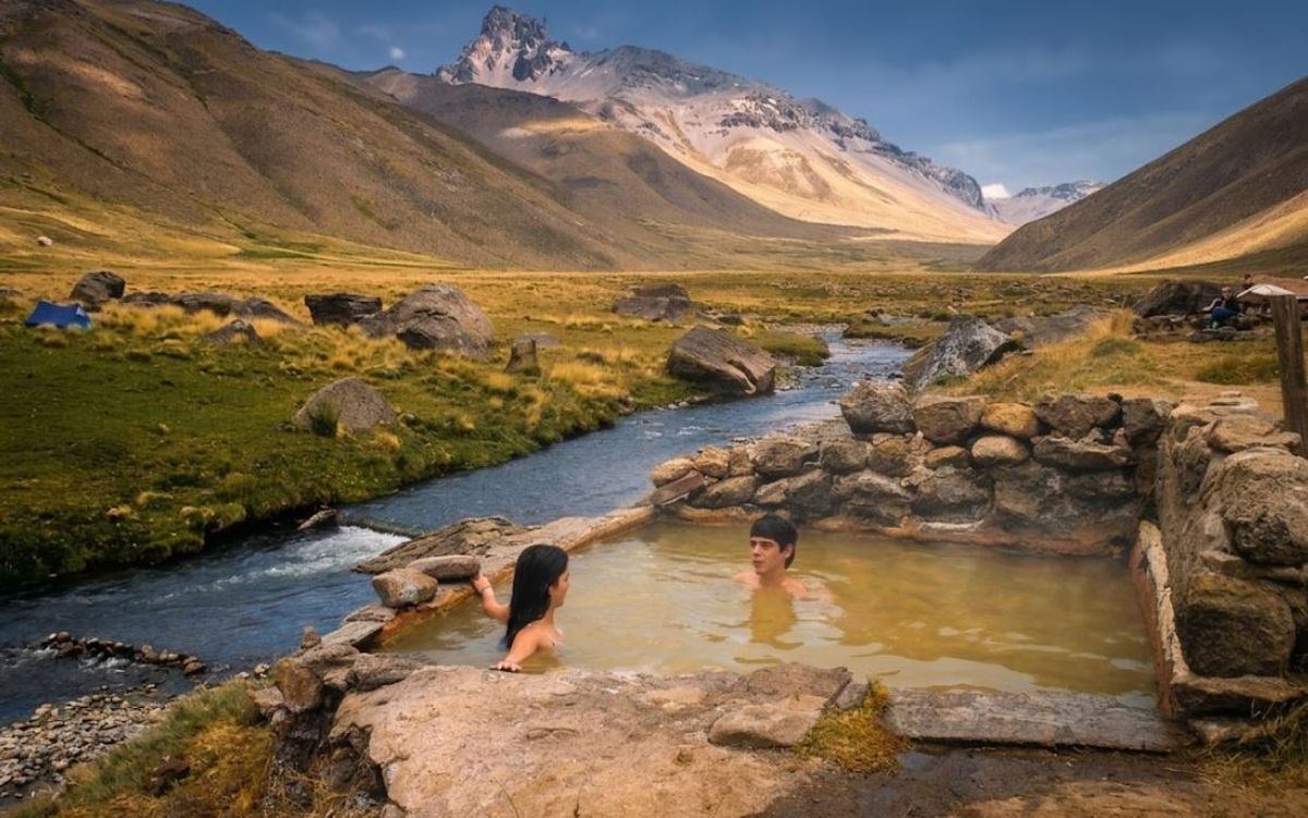 Las termas malargüinas, uno de los atractivos impresionantes de Mendoza. Foto: Turismo Malargüe&nbsp;