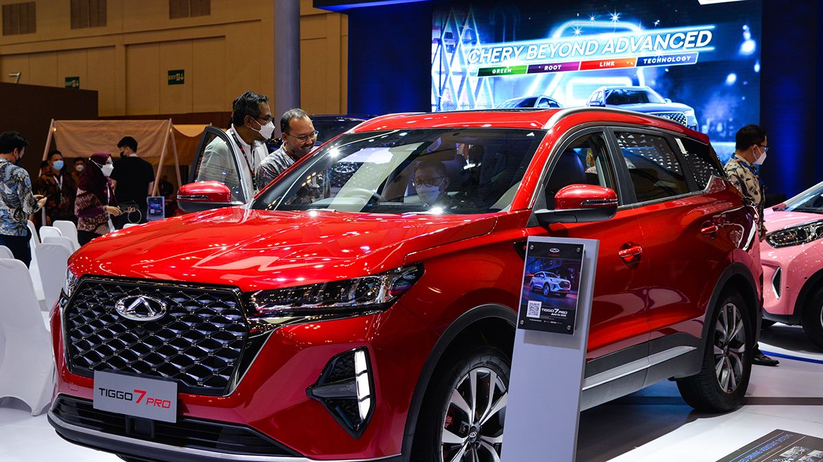 Un automóvil Chery se exhibe en el Salón Internacional del Automóvil de Gaikindo Indonesia en agosto. XU QIN / XINHUA