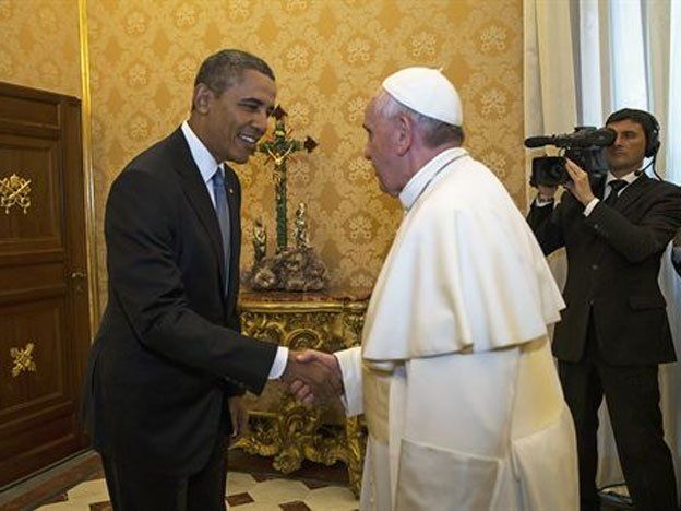 El Papa Francisco y Barack Obama se saludaron por primera vez