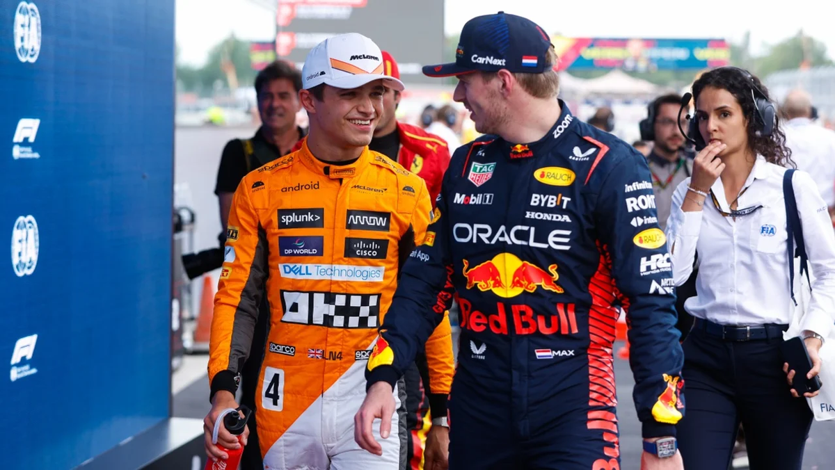 Fin de las dicusiones entre el campeón de la fórmula 1 Max Verstappen y el británico-belga Lando Norris, antes del Gran Premio de Gran Bretaña del domingo. Fin de las dicusiones entre el campeón de la fórmula 1 Max Verstappen y el británico-belga Lando Norris, antes del Gran Premio de Gran Bretaña del domingo.