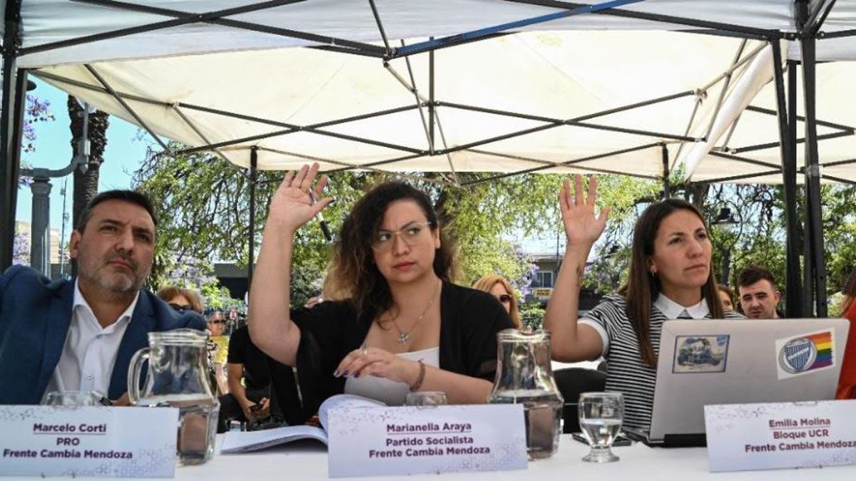 Momento de la votación. Los que aprobaron el presupuesto de Godoy Cruz fueron los concejales del oficialismo.