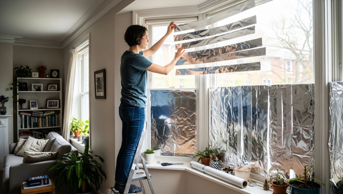 El papel aluminio puede tener gran efectividad en las ventanas de tu casa.