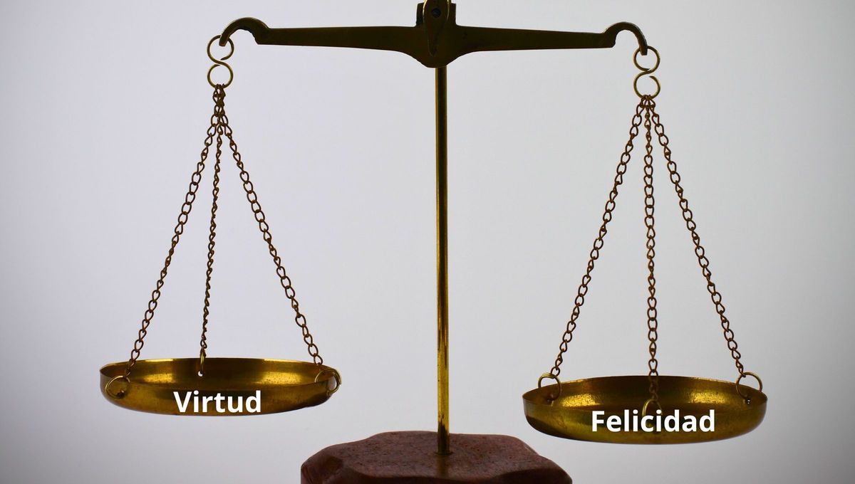 "La virtud es suficiente para alcanzar la felicidad". "La virtud es suficiente para alcanzar la felicidad".