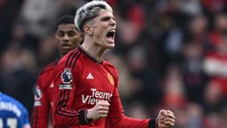Alejandro Garnacho tuvo una gran actuación este sábado en el Old Trafford frente al Everton.