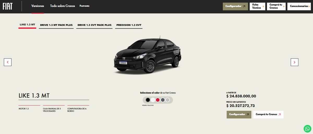 Esto cuesta la versión de entrada del Fiat Cronos. Esto cuesta la versión de entrada del Fiat Cronos.