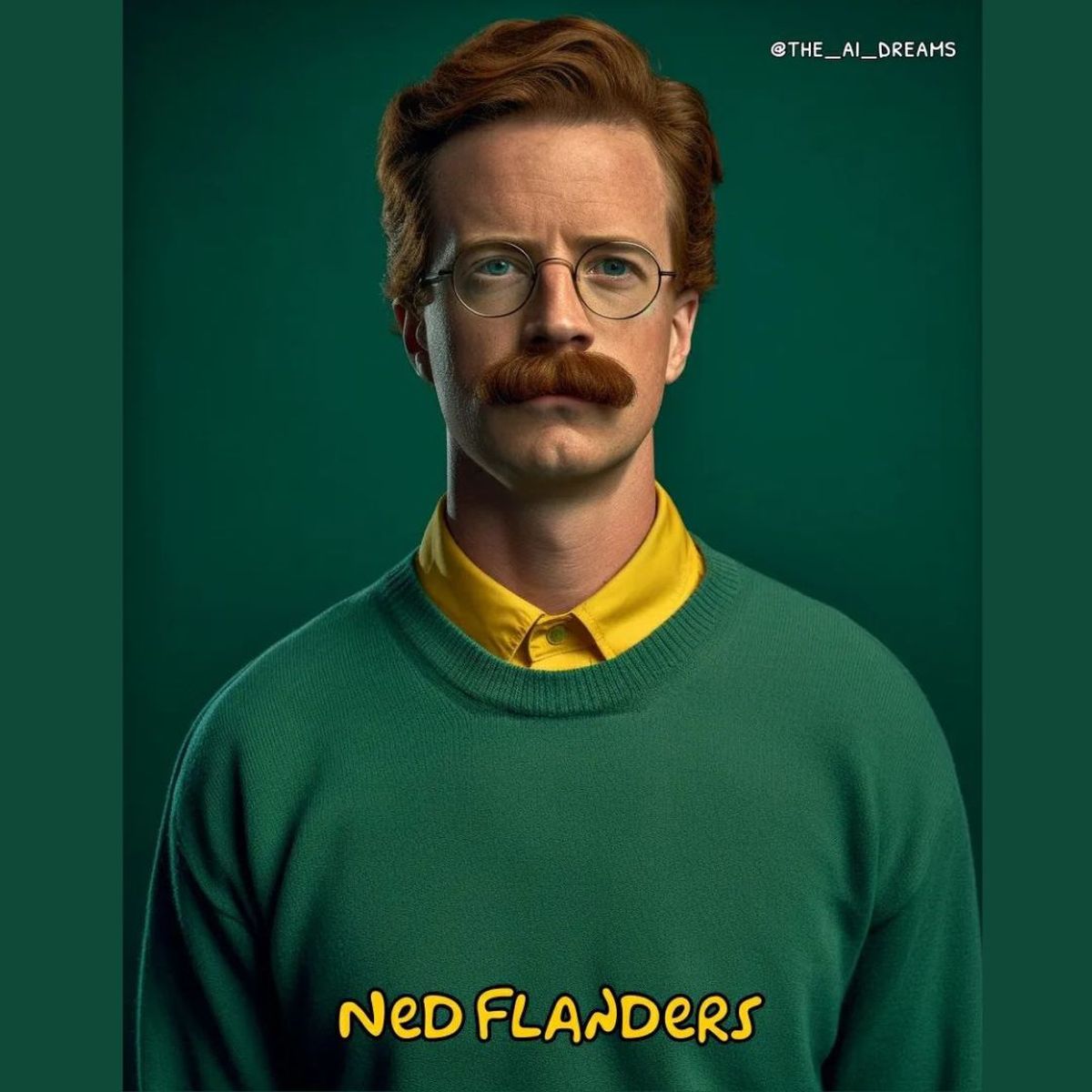 Así se vería Ned Flanders de Los Simpson en la vida real, usando la