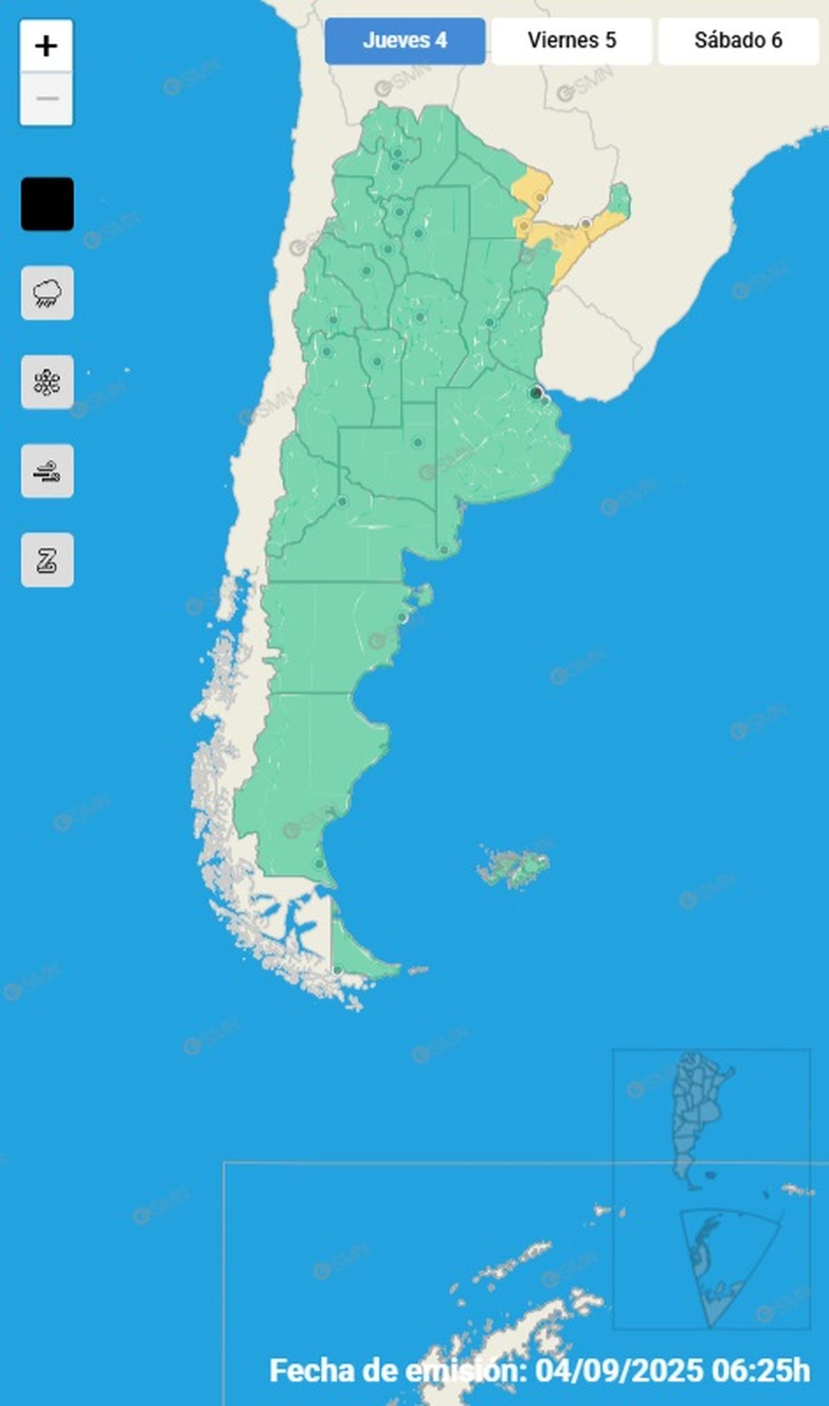 Estas son las provincias afectadas este jueves Estas son las provincias afectadas este jueves 
