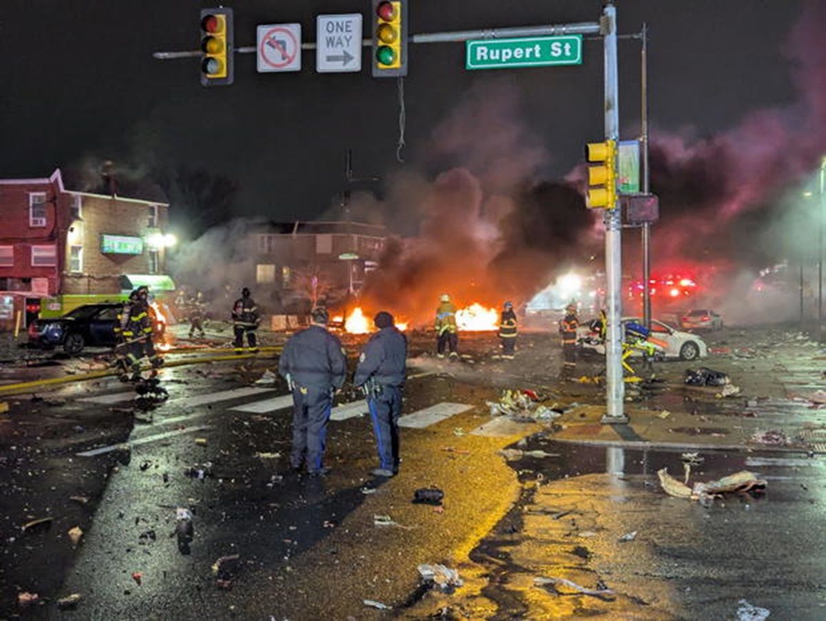 Imágenes del accidente aéreo de Filadelfia.