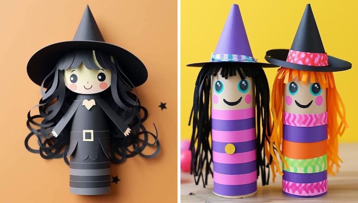 Usando diversas cartulinas, puedes crear hermosas brujitas.&nbsp;