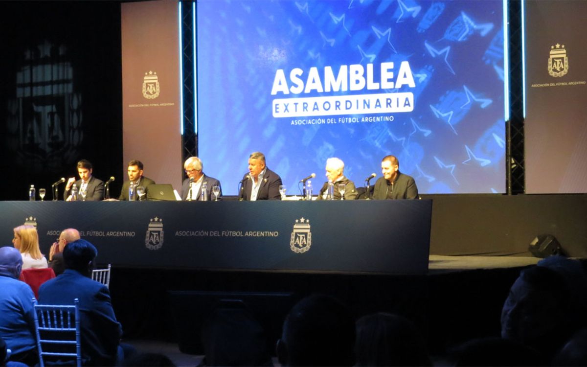 Chiqui Tapia encabezó la Asamblea de la AFA que modificó los descensos en la Liga Profesional Chiqui Tapia encabezó la Asamblea de la AFA que modificó los descensos en la Liga Profesional