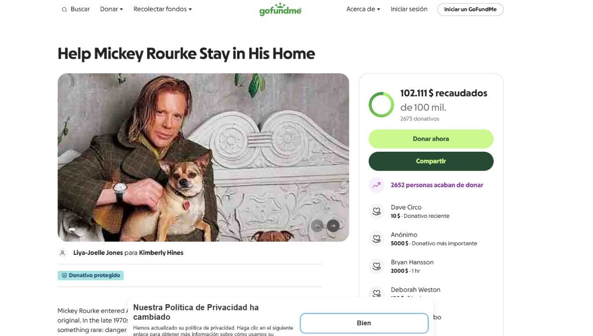 Campaña para ayudar a Mickey Rourke a salvar su casa. Campaña para ayudar a Mickey Rourke a salvar su casa.