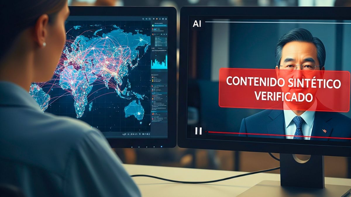 El lanzamiento de los videos hiperrealistas de Veo 3 obliga a desarrollar modelos que detecten lo falso de lo real. Imagen generada por Gemini.