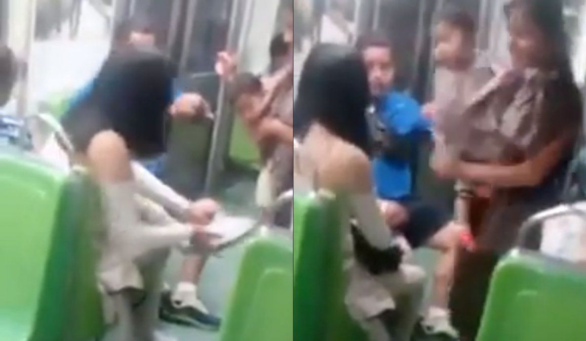 Le regaló sus zapatillas a una joven que viajaba en tren descalza con su bebé