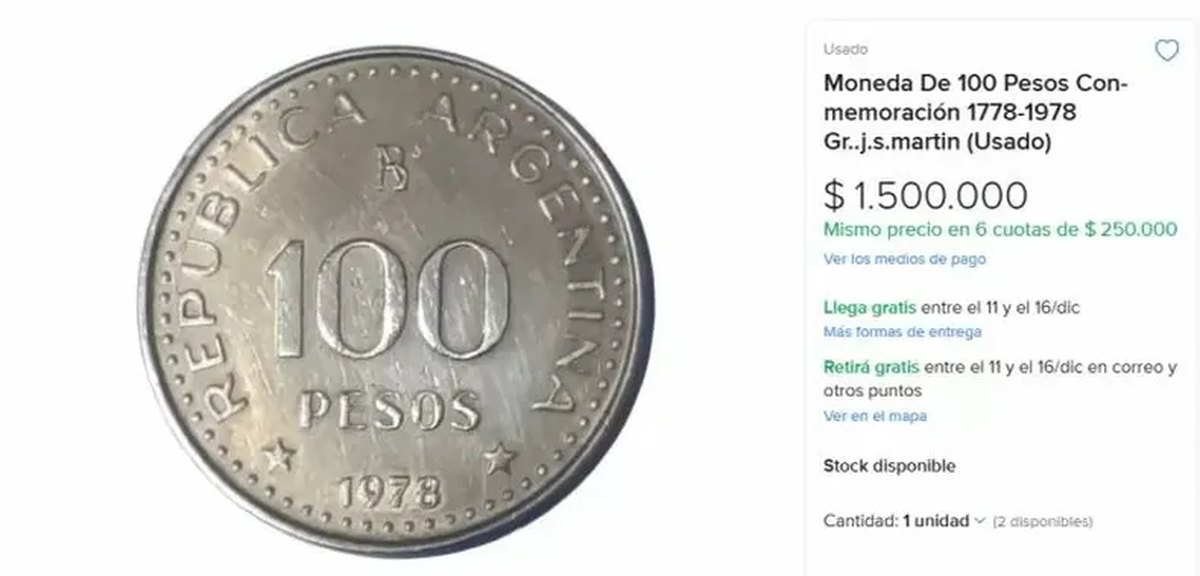 La histórica moneda de cien pesos argentinos que vale más de$1.000.000: cómo reconocerla La histórica moneda de cien pesos argentinos que vale más de$1.000.000: cómo reconocerla