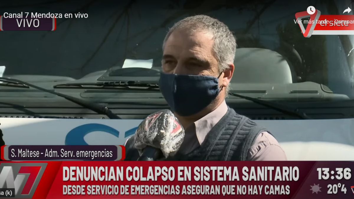 El administrador de la empresa de emergencias médicas Serca, Salvador Maltese, dialogó en un móvil de El Siete, y denunció un colapso del sistema de salud y contó que pasan hasta cuatro horas en las ambulancias buscando camas para los pacientes contagiados y en estado grave.
