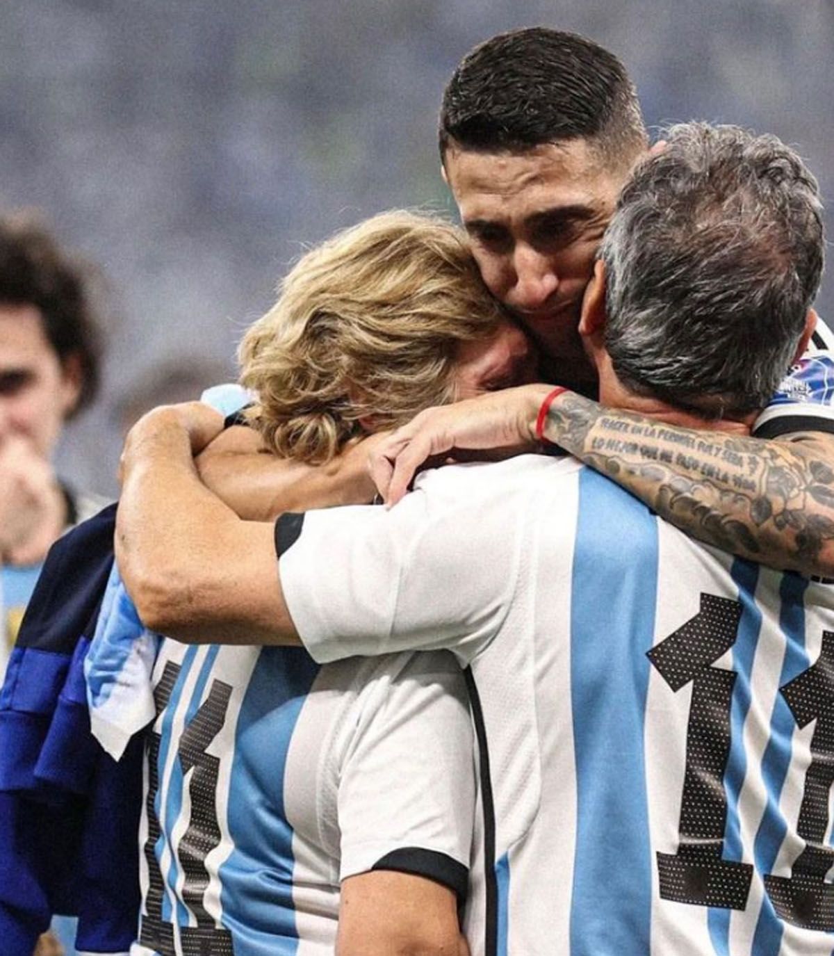 Ángel Di María compartió la coronación de la Selección argentina con Miguel y Diana