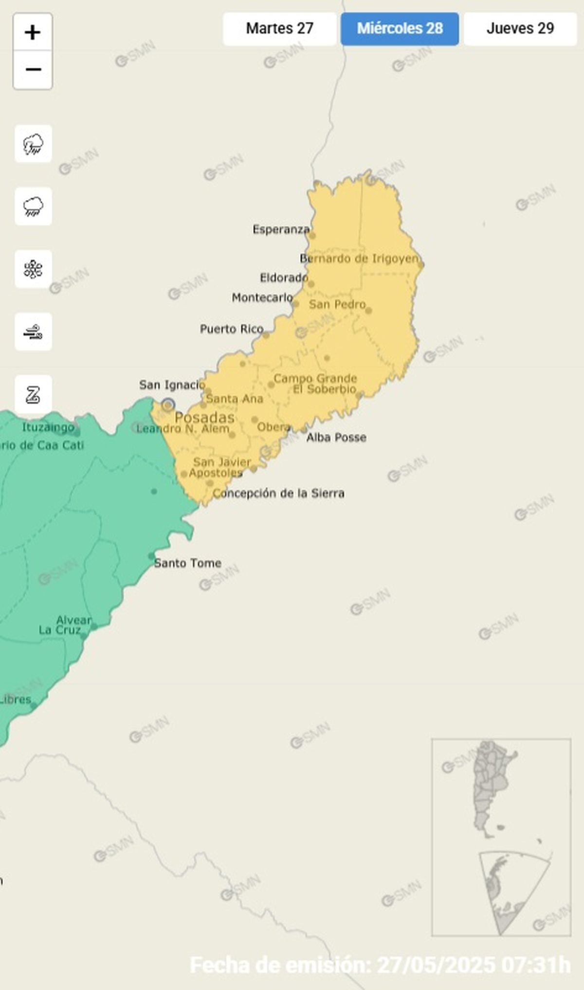 Esta es la única provincia en alerta Esta es la única provincia en alerta