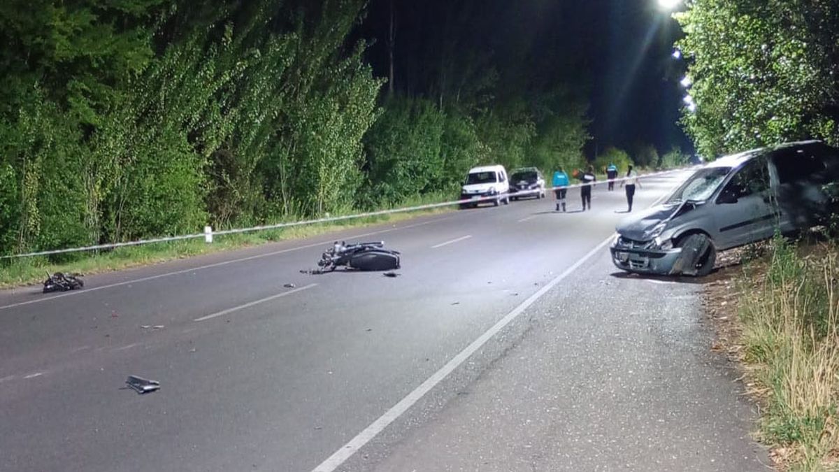 El motociclista murió tras chocar de frente con un auto. El accidente ocurrió en la ruta 86 de Tupungato. Foto: Ministerio de Seguridad