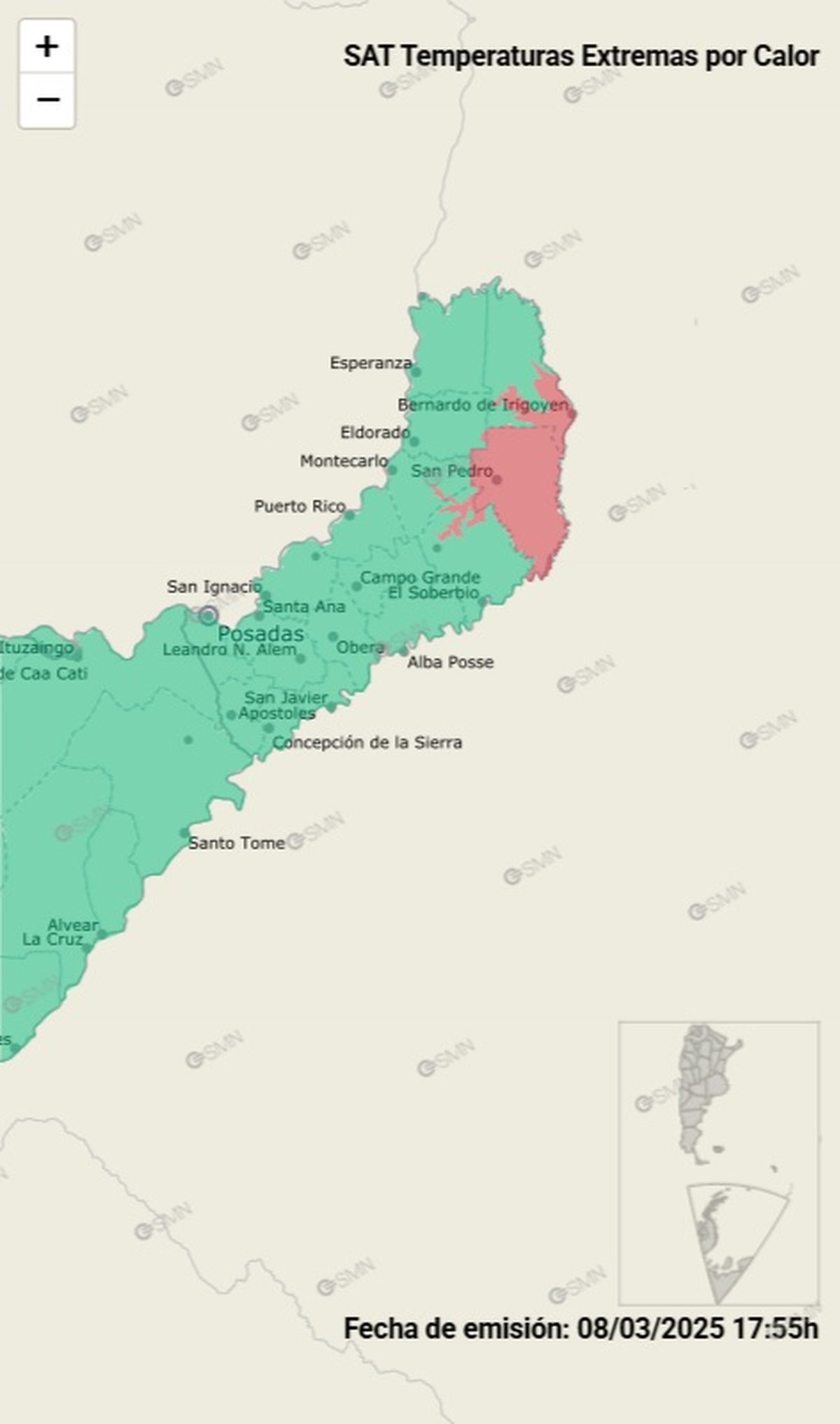 Esta es única parte del país en alerta Esta es única parte del país en alerta