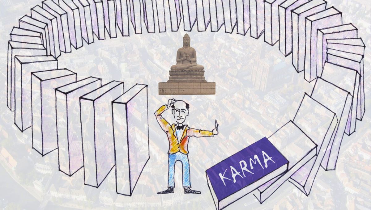 El karma tiene doce leyes, la primera dice que todo lo que nosotros pongamos en el universo, nos vendrá devuelto en algún momento. Fuente: Yoga-et-vedas.com El karma tiene doce leyes, la primera dice que todo lo que nosotros pongamos en el universo, nos vendrá devuelto en algún momento. Fuente: Yoga-et-vedas.com