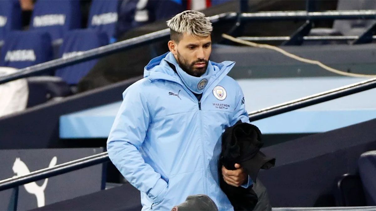 Agüero, ausente en Manchester City por ser contacto estrecho de un positivo de Covid-19.