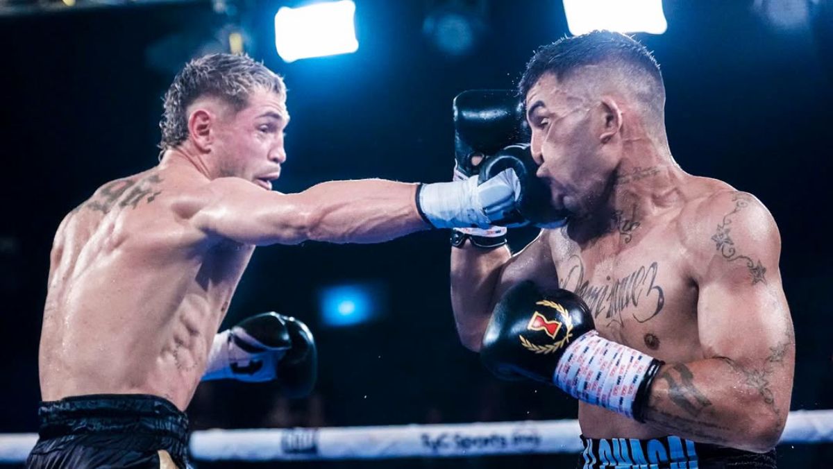 Más que un jab, esta mano derecha de Coki Soto es un directo, que sacudió la cabeza del duro chileno Domínguez.