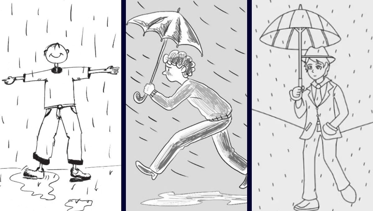 Test de personalidad: elige cómo dibujarías a una persona bajo la lluvia y descubre cómo afrontas la vida
