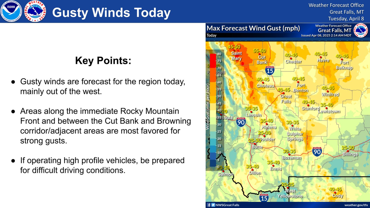 En estos lugares llegará el fuerte viento En estos lugares llegará el fuerte viento