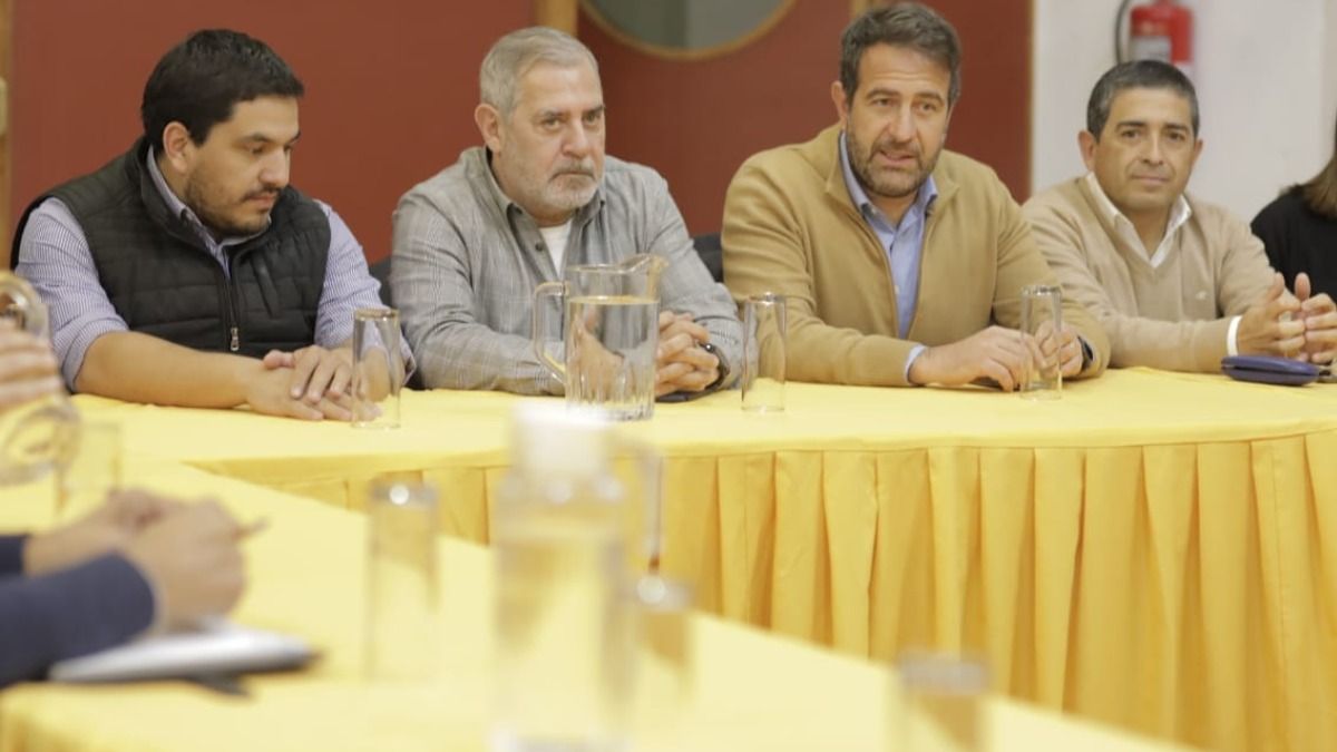 En las conversaciones participaron los intendentes de Malargüe, Juan Manuel Ojeda (izquierda), y de General Alvear, Walther Marcolini (derecha).