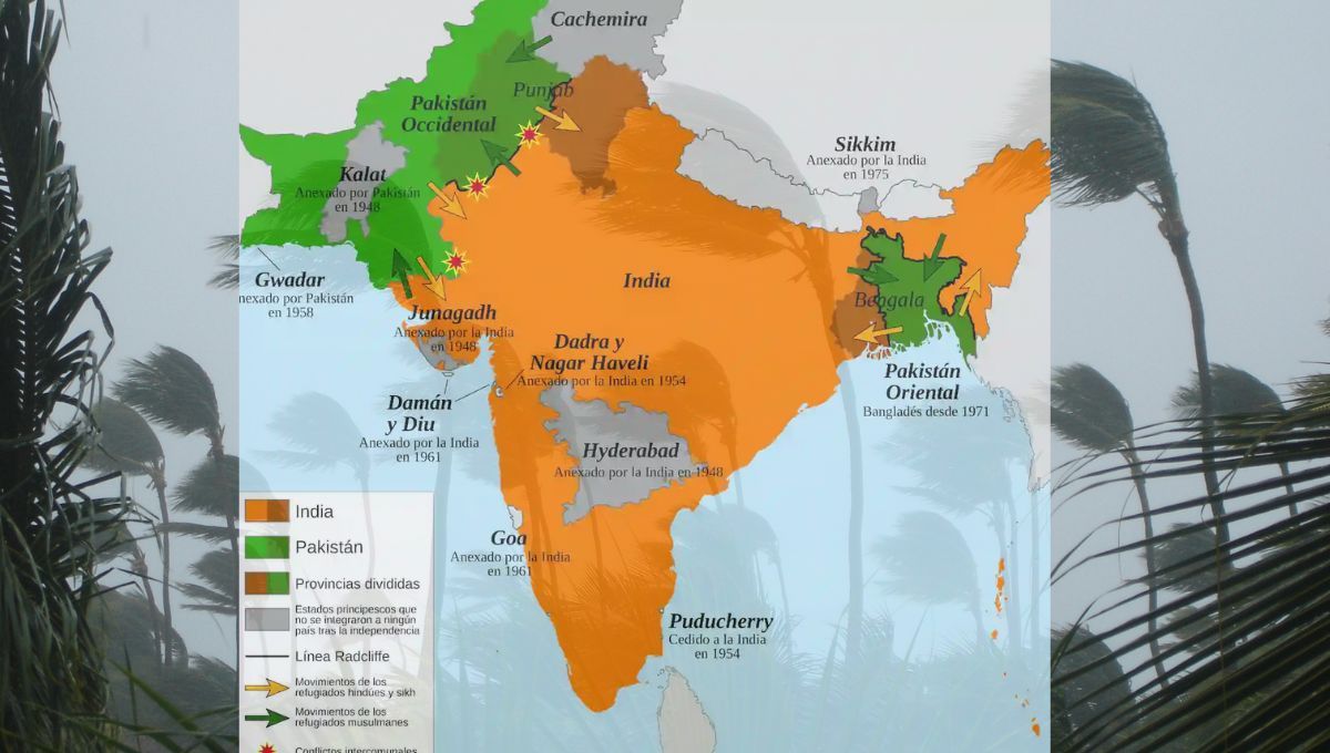 La partición de la India en 1947. La partición de la India en 1947.
