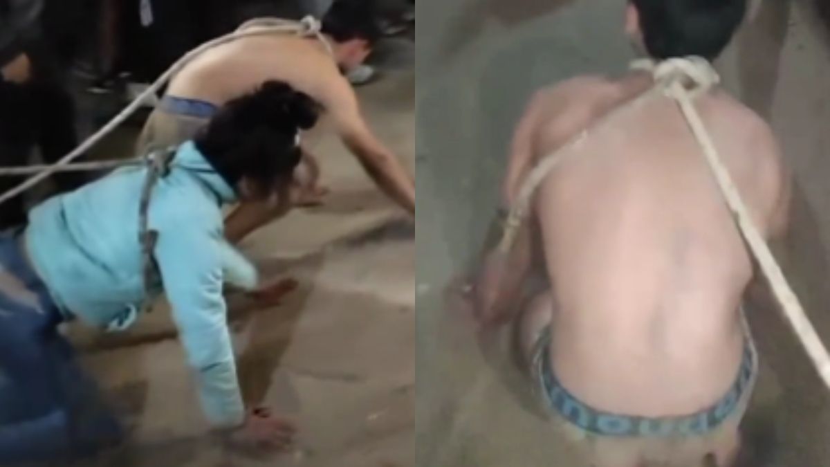 Atraparon a dos ladrones, los desnudaron y los pasearon en el barrio como perros