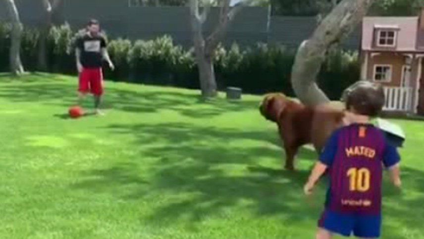 El video más tierno de Messi, de pretemporada con sus hijos y el Sr. Hulk