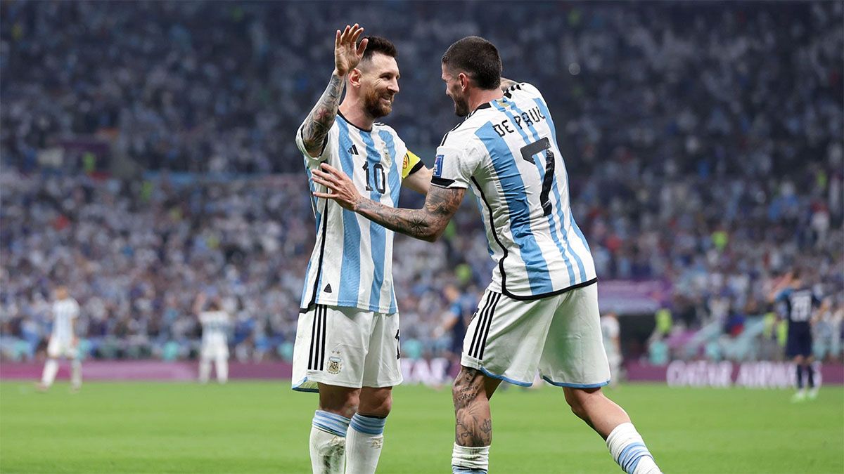 Lionel Messi y Rodrigo De Paul.