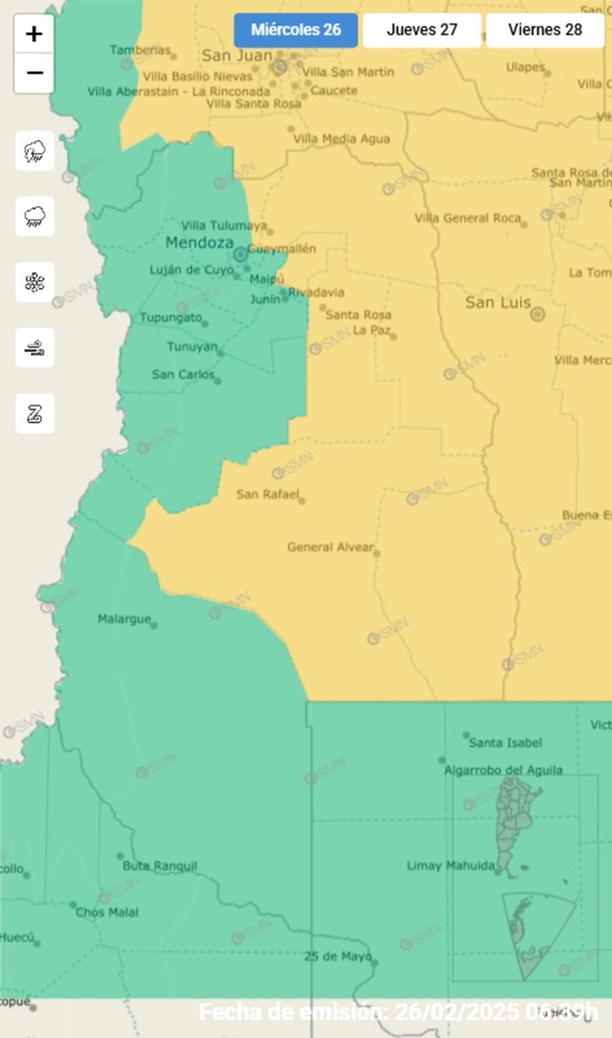 El Servicio Meteorológico Nacional emitió alerta pra estas zonas El Servicio Meteorológico Nacional emitió alerta pra estas zonas