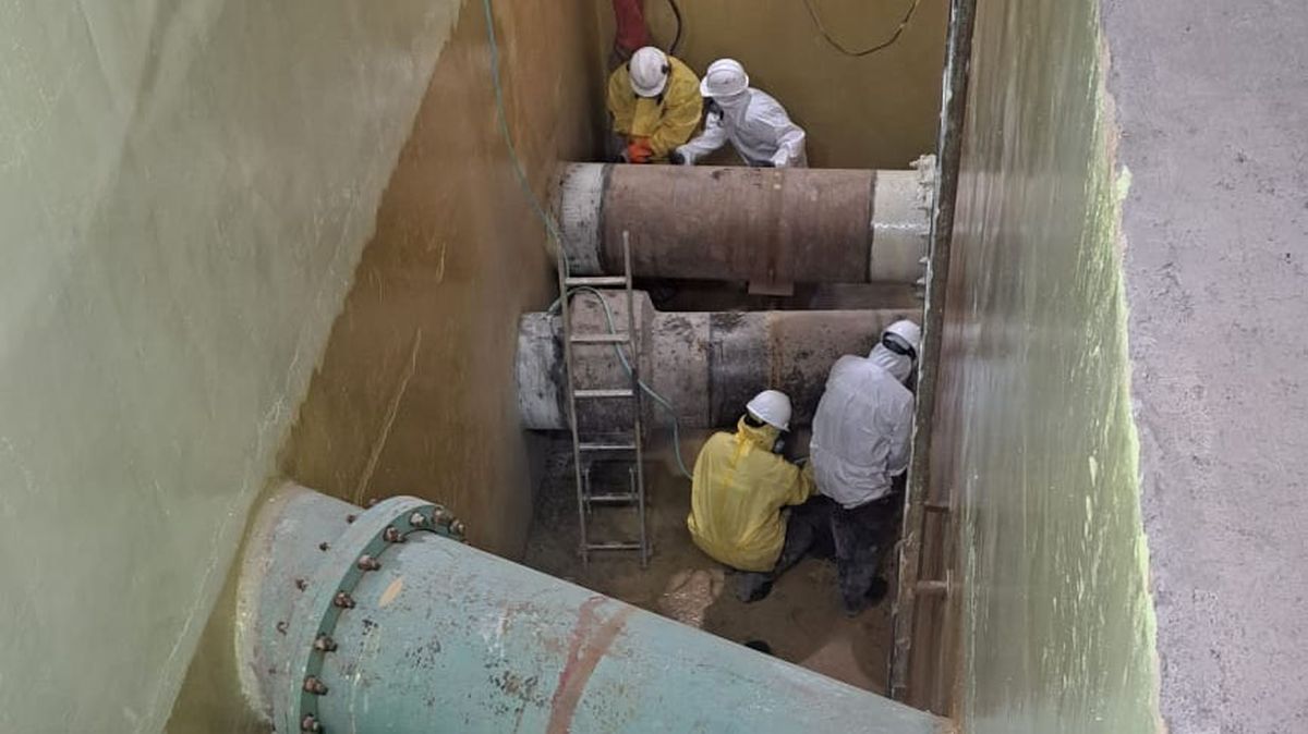 Otra de las tareas que ya realizó el personal de AYSAM. Otra de las tareas que ya realizó el personal de AYSAM.