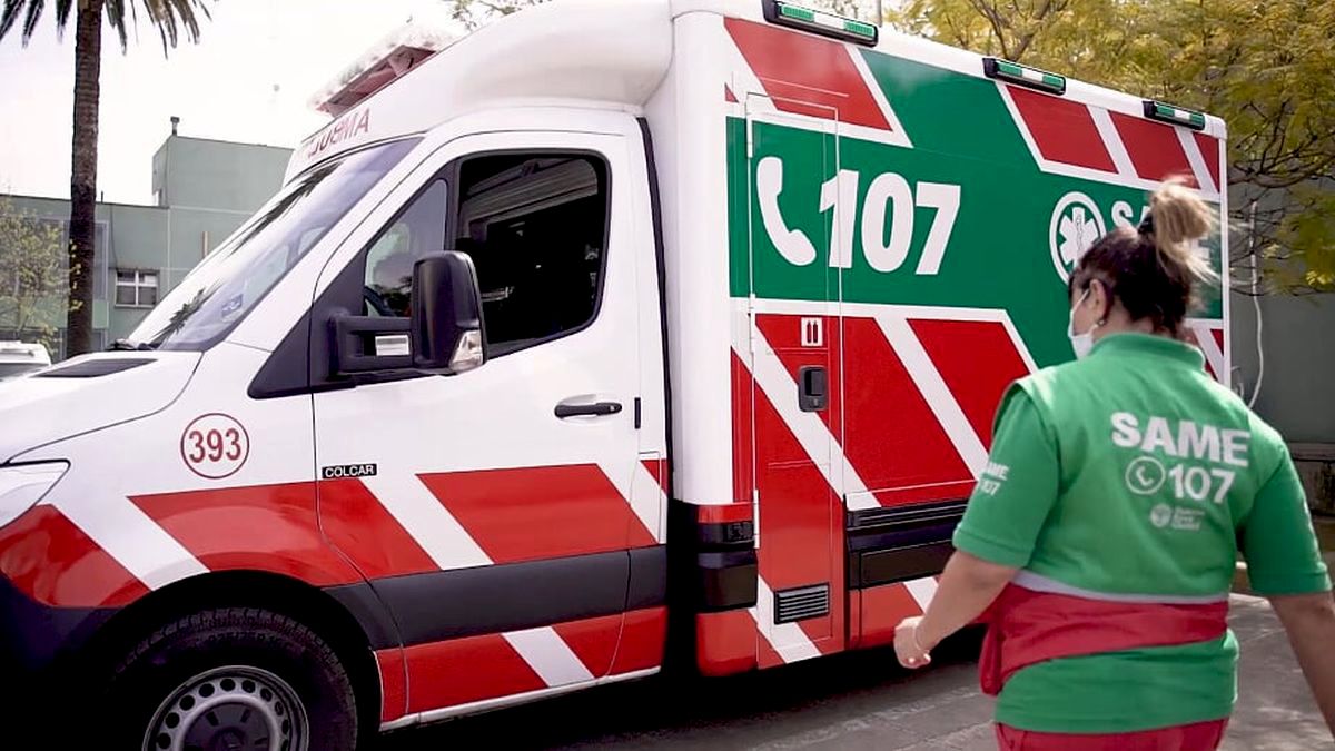 Personal de SAME asistió al niño que tenía una fractura del hombro izquierdo.