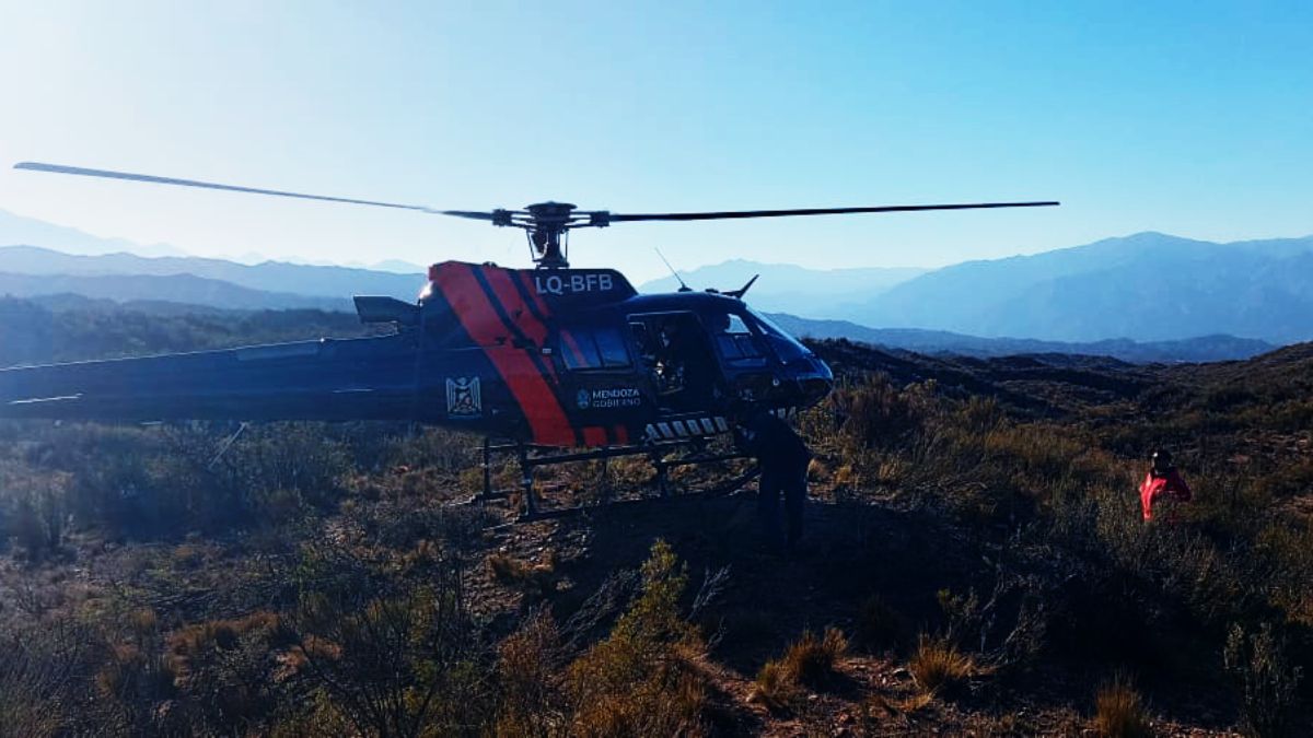 Para el rescate y traslado del ciclista herido se utilizó el helicóptero policial Halcón 01.