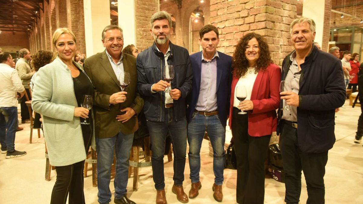Legisladores radicales junto al titular de Irrigación, Sergio Marinelli, el intendente de Capital, Ulpiano Suarez, y la ministra Nora Vicario.