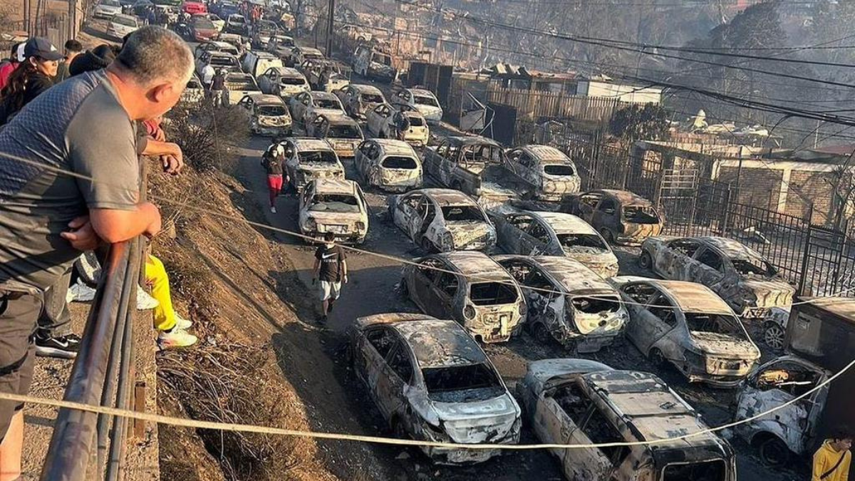 La gente dejó sus vehículos y salió corriendo para poder salvar su vida. Son más de 3.000 las viviendas quemadas por los incendios forestales.