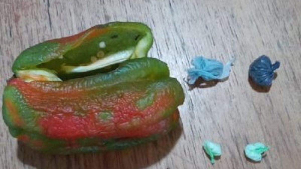 Morrón loco. Puso droga en un morrón para meter a la cárcel y la agarraron.