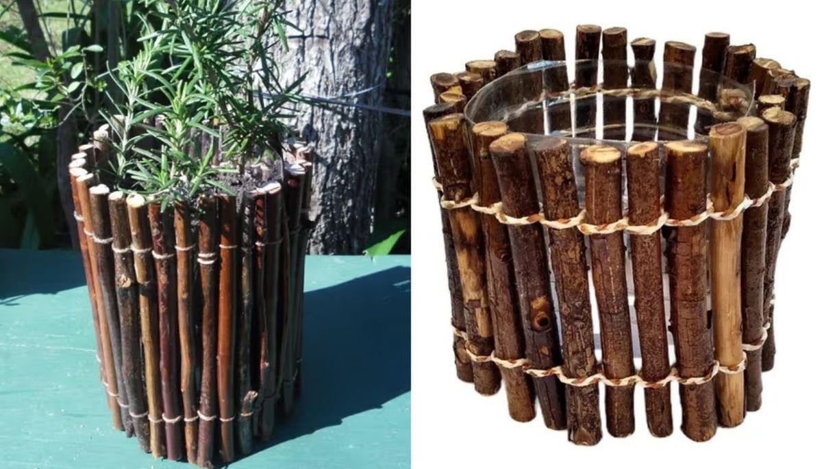 El hilo o la piola sirve para unir las ramitas. Imagen: composici&oacute;n Diario Uno.