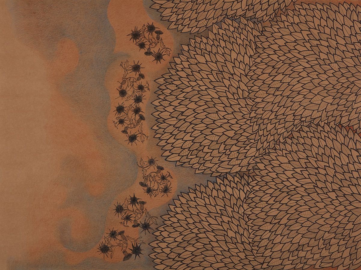 Las hojas y los colores terrosos típicos del paisaje mendocino