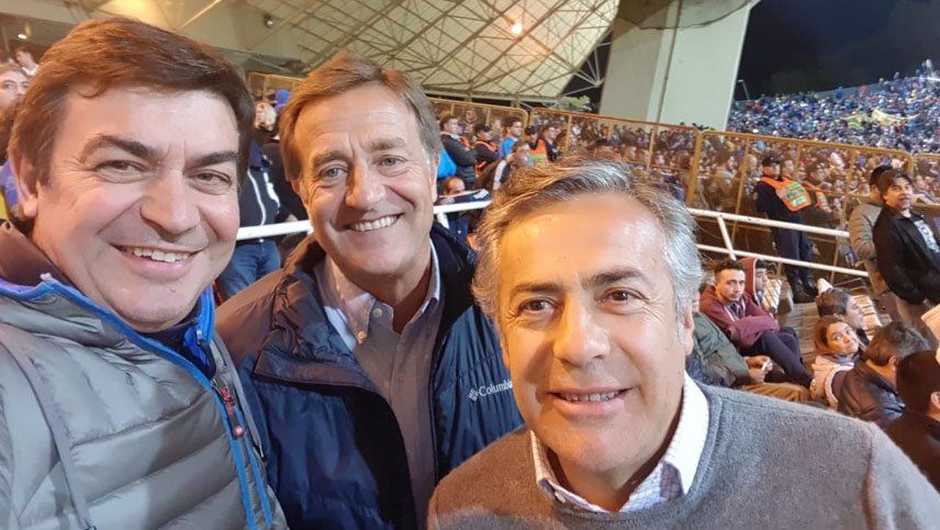 Omar De Marchi, Rodolfo Suarez y Alfredo Cornejo.