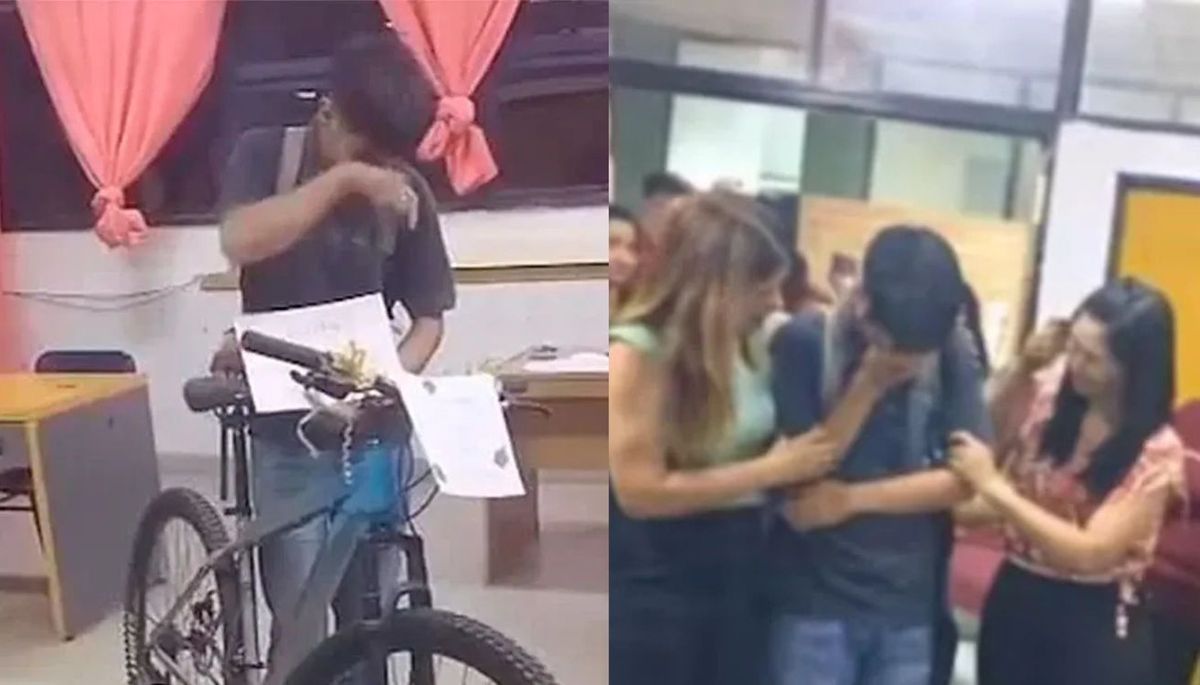 Se recibió y sus docentes y compañeros le entregaron un emotivo regalo.