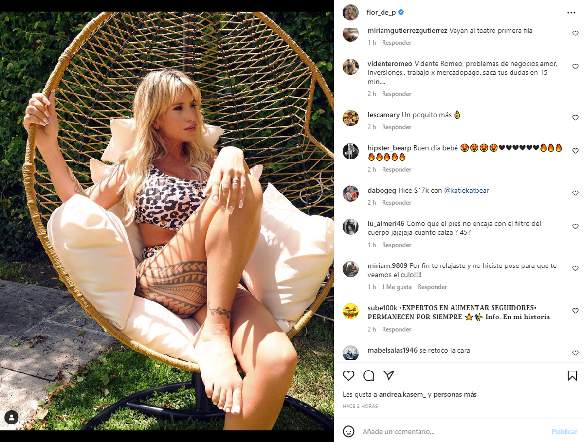 El posteo de Florencia Peña que generó todo tipo de reacciones en sus redes.