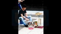 Percusión gasolera en la peatonal San Martín