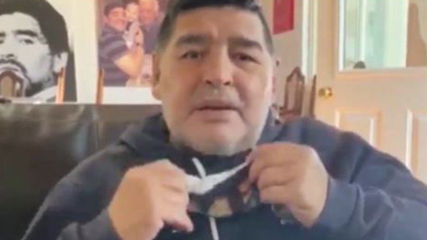Después del gol, viene el abrazo: el video de Maradona contra el coronavirus