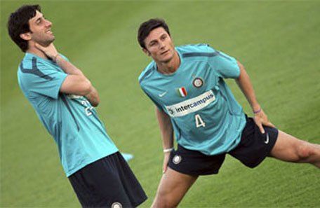 Javier Zanetti y Diego Milito ya están entrenando nuevamente en el Inter